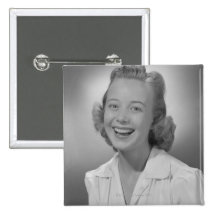 Woman Smiling Pinback Buttons