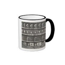 Woman throwing a bucket of water, plate 401 from ' coffee mug