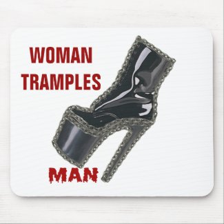 WOMAN TRAMPLES MAN mousepad