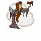 ladies_casual_tshirt - Woman Vampire T-shirts features a female Vampire playing with her pet Vampire Bat and feeding him Bat Chow.: Sizes s,m,l,xl Available colors: cardinal ladies_casual_tshirt - Woman Vampire T-shirts features a female Vampire playing with her pet Vampire Bat and feeding him Bat Chow.: Sizes s,m,l,xl Available colors: cardinal