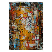 greeting, card, woman, note card, abstract, abstract art, fine art, oil painting, female, people, Card with custom graphic design