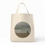 Woman Walking Dog Along Pismo Beach, CA Bags