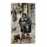 Woman Walking Her Dog by Vincent Van Gogh Tee Shirts