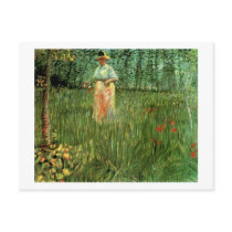 Woman Walking in a Garden, Vincent van Gogh Post Card