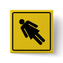 Woman Warning Button by silhouette_emporium Woman Warning Button