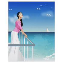woman watching the sea flyers by CreativeColours woman watching the sea flyers