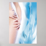 Woman & waves abstract digital composition posters