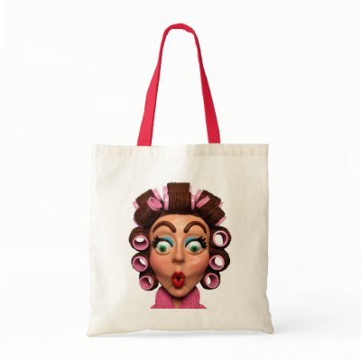 Woman Wearing Curlers Tote Bag by AmyVangsgard