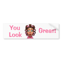 Woman Wearing Curlers Bumper Sticker