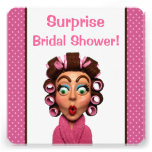 Woman Wearing Curlers Custom Invites