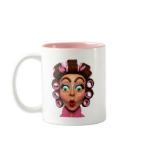Woman Wearing Curlers Mug