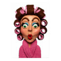Woman Wearing Curlers posters by AmyVangsgard Woman Wearing Curlers posters