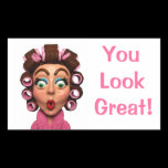 Woman Wearing Curlers stickers