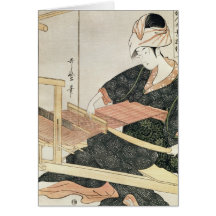 Woman Weaving Card