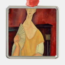 Woman with a Fan  1919 Christmas Tree Ornament
