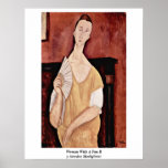Woman With A Fan By Amedeo Modigliani Posters