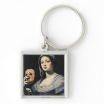 Woman with a Mask 2 Key Chain