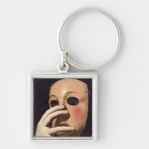 Woman with a Mask Key Chain
