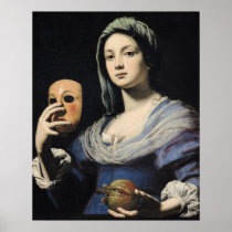 Woman with a Mask Posters