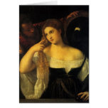 Woman with a Mirror by Titian Cards