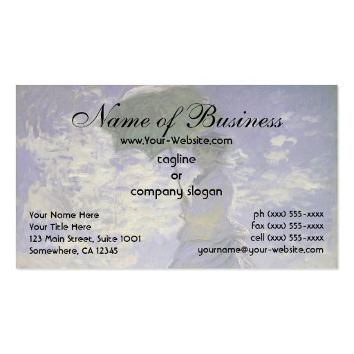 Woman with a Parasol by Claude Monet Business Card