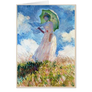 Woman with a Parasol Claude Monet Card