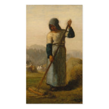 Woman with a Rake - Jean-François Millet Business Card Template
