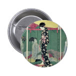 Woman with a visitor by Kitagawa, Utamaro Ukiyoe Pin