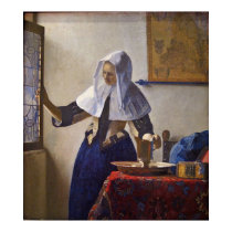 Woman with a Water Pitcher. by Johannes Vermeer posters