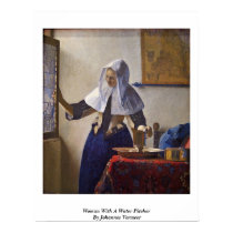 Woman With A Water Pitcher. By Johannes Vermeer posters