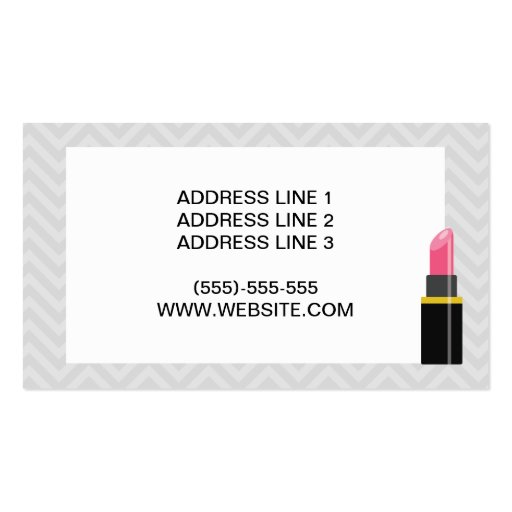 Woman With Black Long Hair Makeup Artist Business Card (back side)