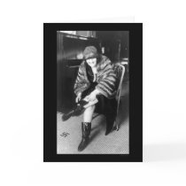 Woman with Booze in Her Boot 1922 Greeting Cards