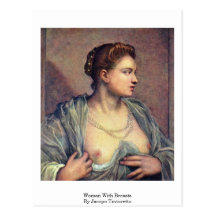 Woman With Breasts By Jacopo Tintoretto Postcards