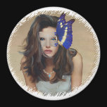 Woman With Butterfly Mask Refrigerator Magnets