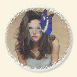 Woman With Butterfly Mask magnets