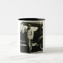 Woman with car mugs