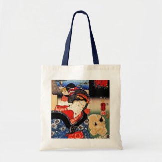 Woman with Cat - Japanese Art - Utagawa Kuniyoshi bag