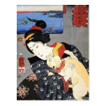 Woman with Cat Postcard