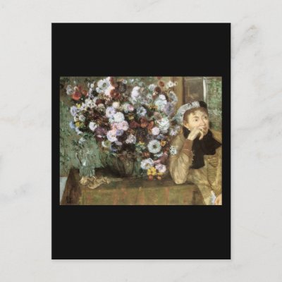 Woman With Chrysanthemum Postcard
