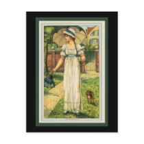 Woman with Dachshund postcards by FRUITLOOPY Woman with Dachshund postcards