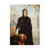 Woman With Dogs, 1858 (oil on canvas) Post Card