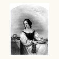 Woman with drawing posters