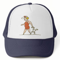 Woman with Frog Mesh Hat
