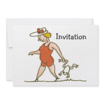 Woman with Frog Personalized Invites