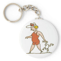 Woman with Frog Key Chain