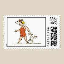 woman with Frog stamps
