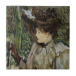 Woman with Gloves by Toulouse-Lautrec Tile