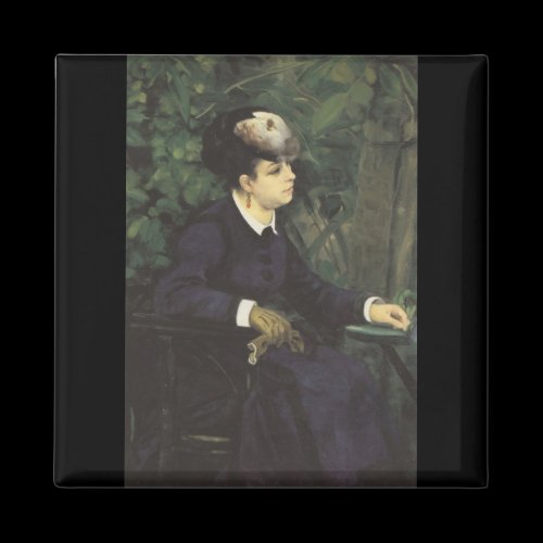 Woman with gull feather  by Renoir Magnets