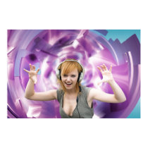 Woman with headphones in a virtual world posters by Maciej_Frolow Woman with headphones in a virtual world posters