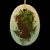 Woman with Leaves and Vines ornaments